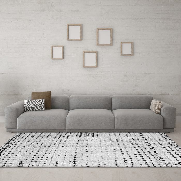 Machine Washable Solid Gray Modern Rug in a Living Room,, wshabs4796gry