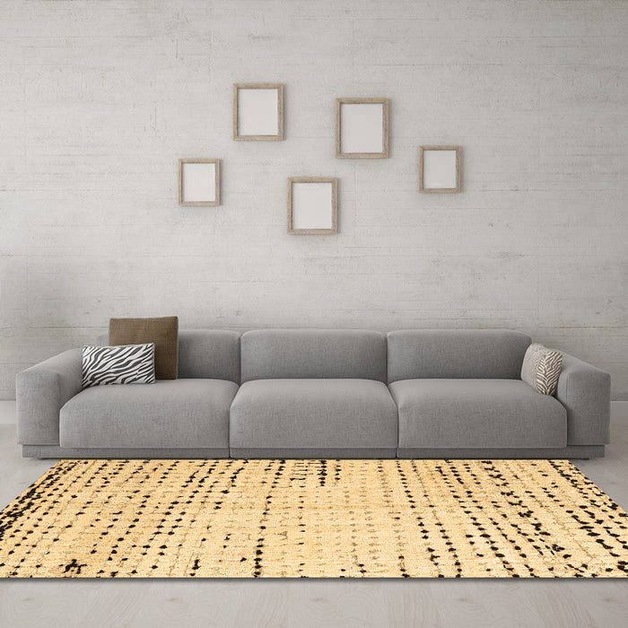 Machine Washable Solid Brown Modern Rug in a Living Room,, wshabs4796brn