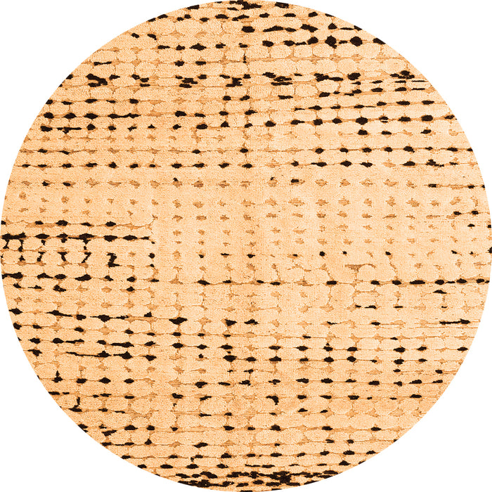 Round Solid Orange Modern Rug, abs4796org