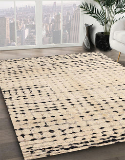 Machine Washable Abstract Camel Brown Rug in a Family Room, wshabs4796