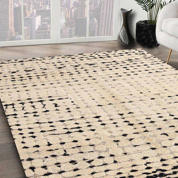 Machine Washable Abstract Camel Brown Rug in a Family Room, wshabs4796