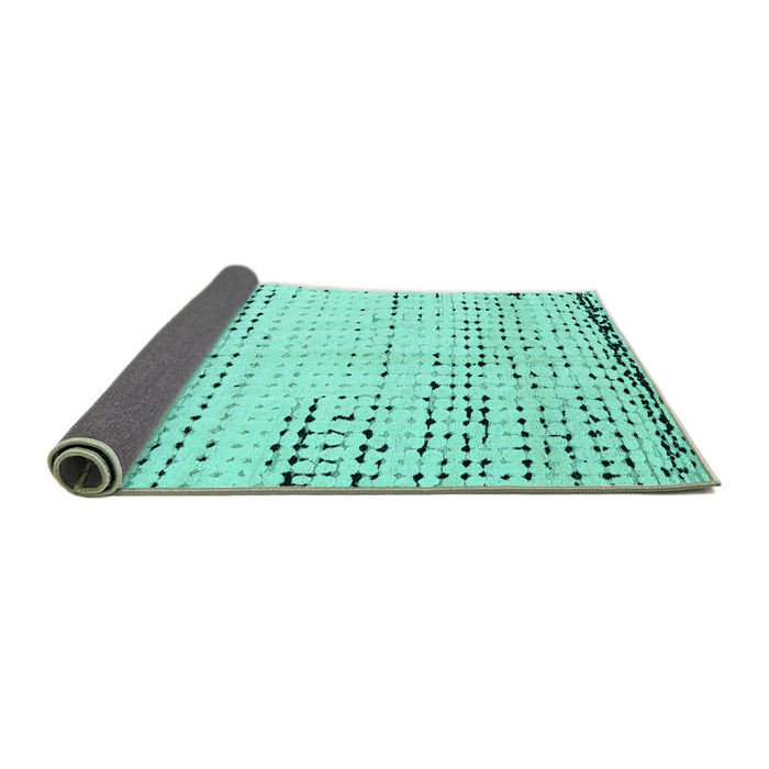 Sideview of Solid Turquoise Modern Rug, abs4796turq