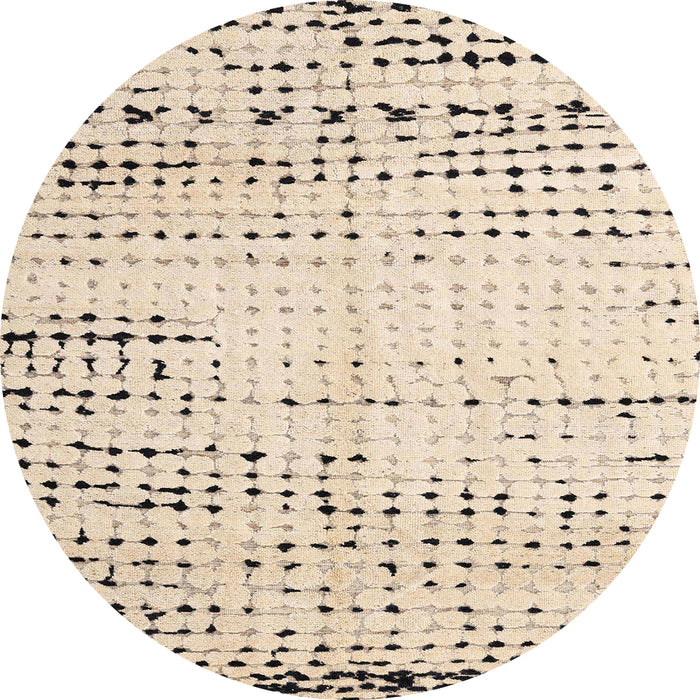 Round Abstract Camel Brown Solid Rug, abs4796