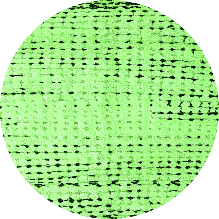 Round Solid Green Modern Rug, abs4796grn