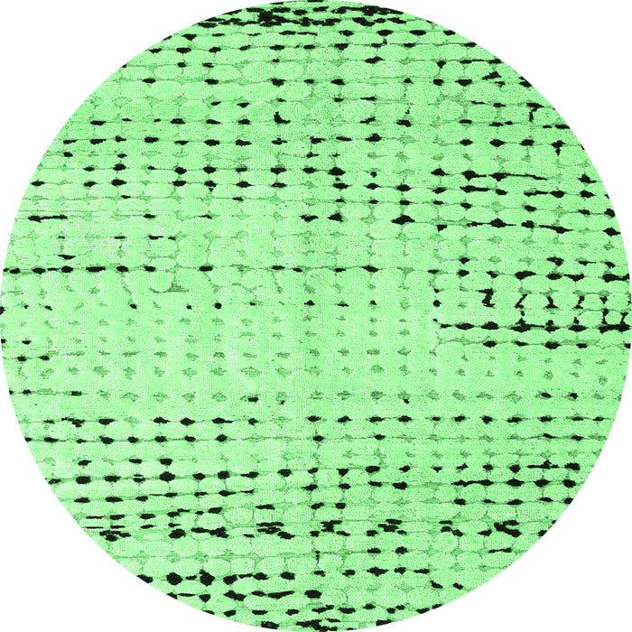 Round Solid Emerald Green Modern Rug, abs4796emgrn