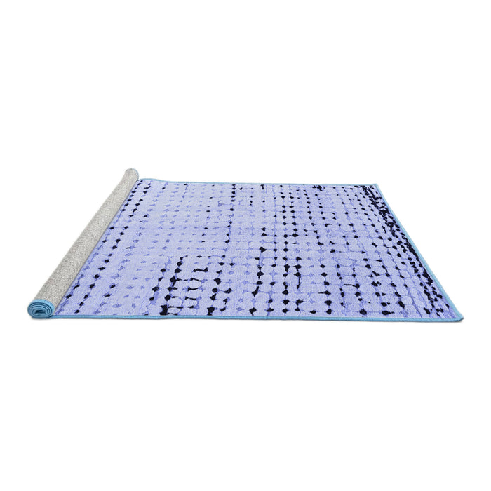 Sideview of Machine Washable Solid Blue Modern Rug, wshabs4796blu