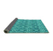 Sideview of Abstract Turquoise Modern Rug, abs4797turq