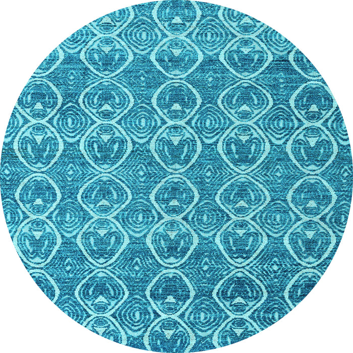 Round Abstract Light Blue Modern Rug, abs4797lblu