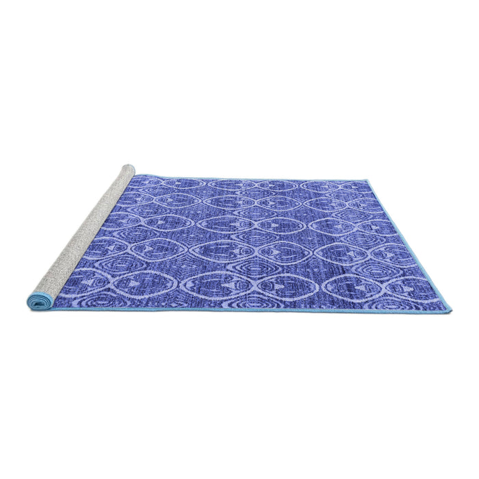 Sideview of Machine Washable Abstract Blue Modern Rug, wshabs4797blu