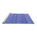 Sideview of Machine Washable Abstract Blue Modern Rug, wshabs4797blu