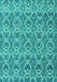 Machine Washable Abstract Turquoise Modern Area Rugs, wshabs4797turq