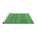 Sideview of Machine Washable Abstract Emerald Green Modern Area Rugs, wshabs4797emgrn