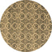 Round Abstract Brown Modern Rug, abs4797brn