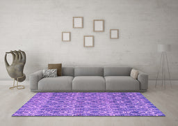 Machine Washable Abstract Purple Modern Area Rugs in a Living Room, wshabs4797pur