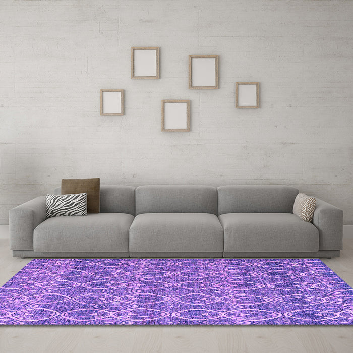 Machine Washable Abstract Purple Modern Area Rugs in a Living Room, wshabs4797pur