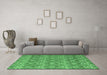 Machine Washable Abstract Emerald Green Modern Area Rugs in a Living Room,, wshabs4797emgrn