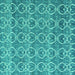 Square Machine Washable Abstract Turquoise Modern Area Rugs, wshabs4797turq