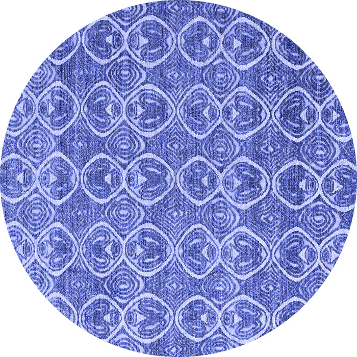 Round Machine Washable Abstract Blue Modern Rug, wshabs4797blu