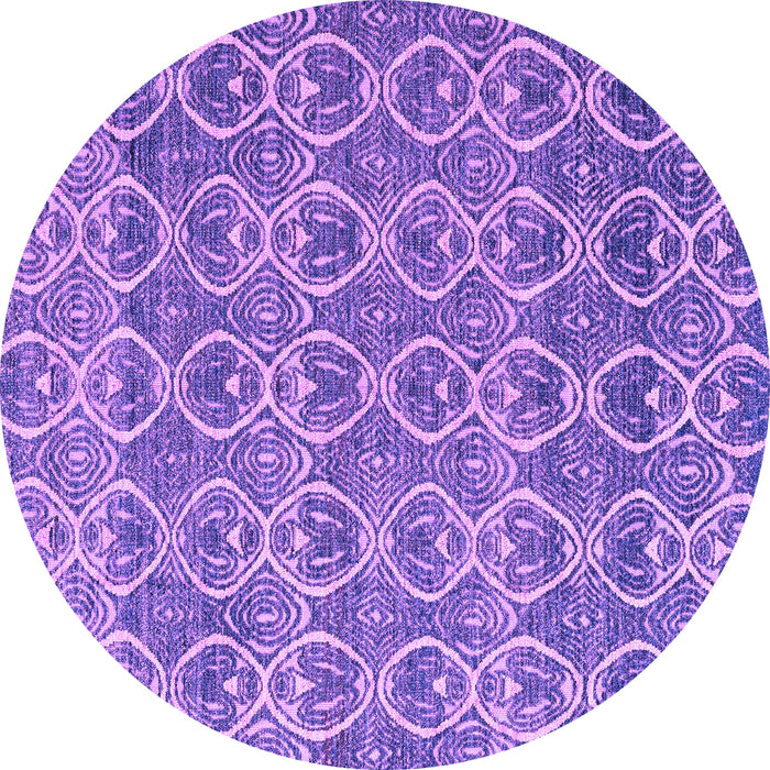 Round Machine Washable Abstract Purple Modern Area Rugs, wshabs4797pur