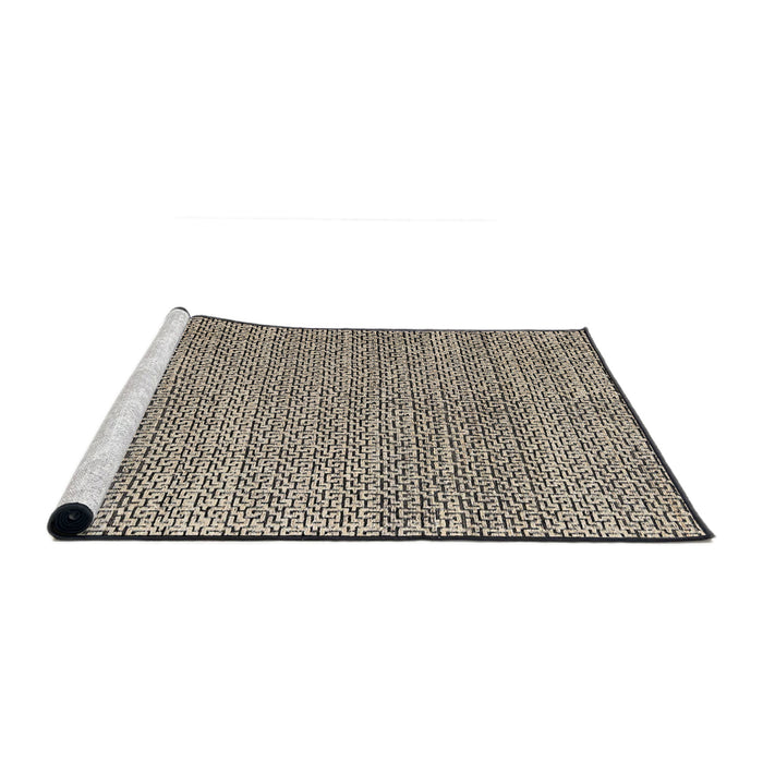 Sideview of Machine Washable Abstract Coffee Brown Rug, wshabs4798