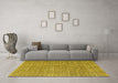 Machine Washable Abstract Yellow Modern Rug in a Living Room, wshabs4798yw