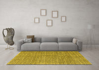 Machine Washable Abstract Yellow Modern Rug, wshabs4798yw