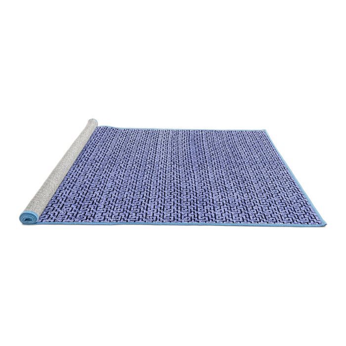 Sideview of Machine Washable Abstract Blue Modern Rug, wshabs4798blu