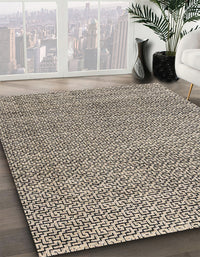 Abstract Coffee Brown Modern Rug, abs4798