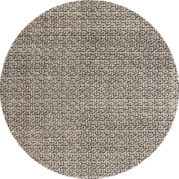 Round Machine Washable Abstract Coffee Brown Rug, wshabs4798