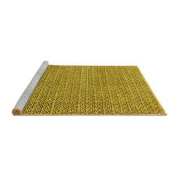 Sideview of Machine Washable Abstract Yellow Modern Rug, wshabs4798yw