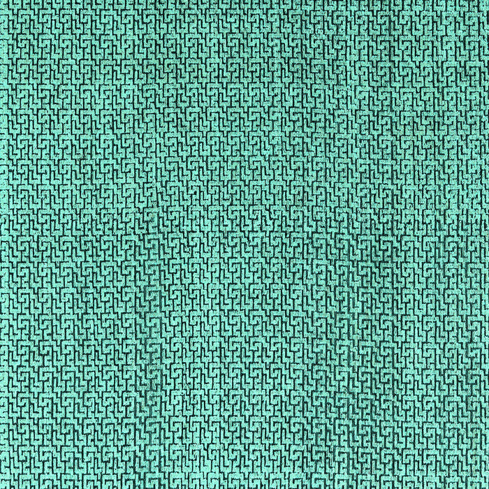 Square Machine Washable Abstract Turquoise Modern Area Rugs, wshabs4798turq