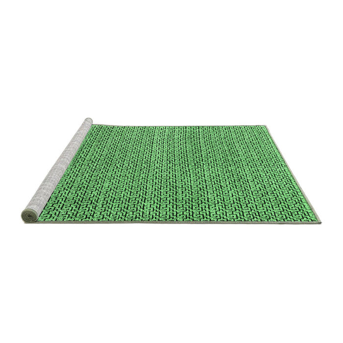 Sideview of Machine Washable Abstract Emerald Green Modern Area Rugs, wshabs4798emgrn