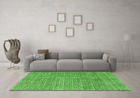 Machine Washable Abstract Green Modern Rug, wshabs4798grn