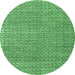 Round Abstract Emerald Green Modern Rug, abs4798emgrn