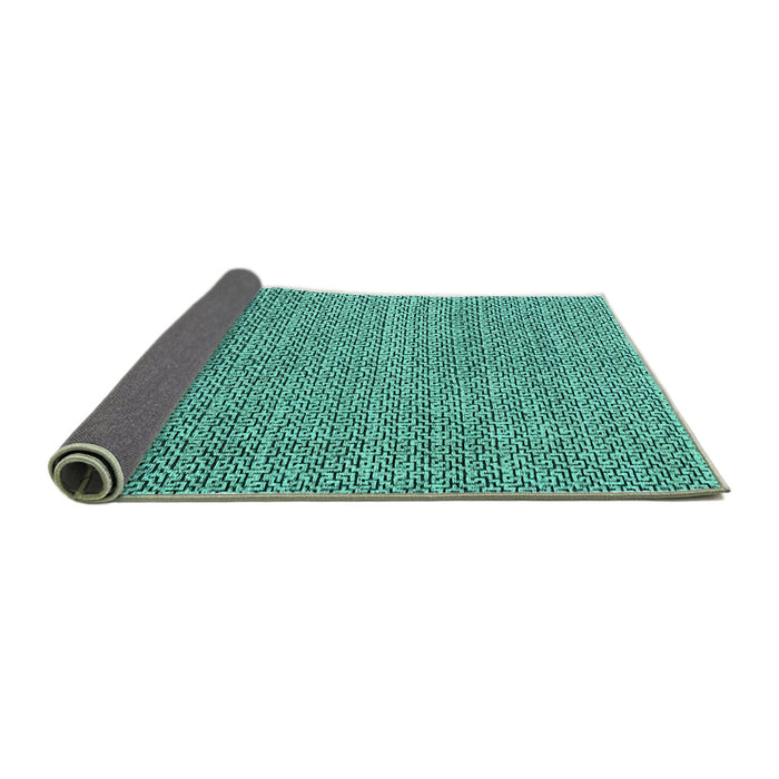Sideview of Abstract Turquoise Modern Rug, abs4798turq
