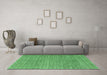 Machine Washable Abstract Emerald Green Modern Area Rugs in a Living Room,, wshabs4798emgrn