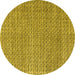 Round Machine Washable Abstract Yellow Modern Rug, wshabs4798yw