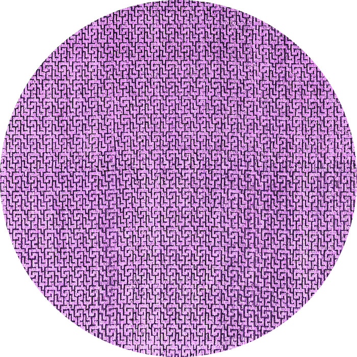 Round Machine Washable Abstract Purple Modern Area Rugs, wshabs4798pur