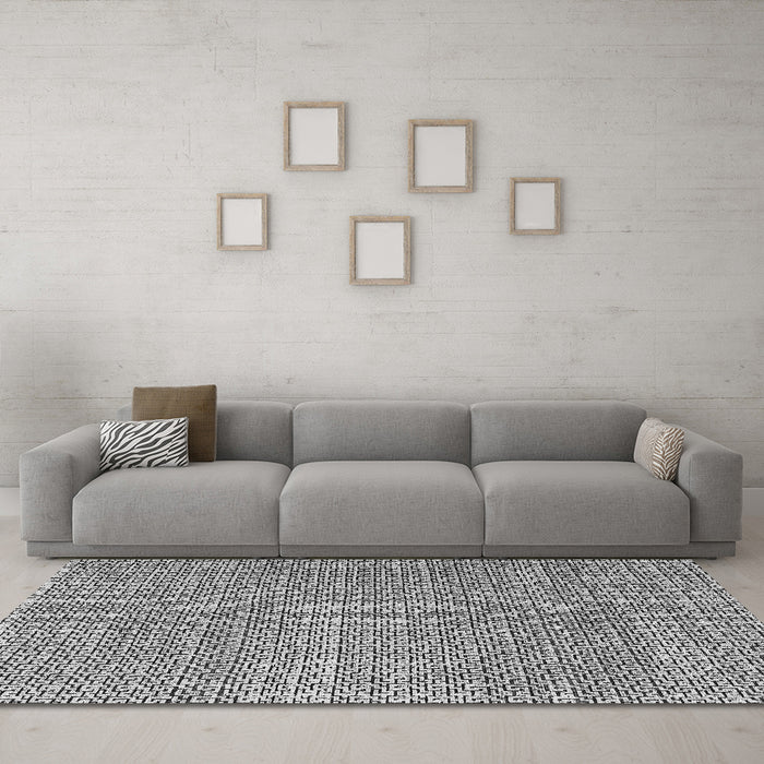 Machine Washable Abstract Gray Modern Rug in a Living Room,, wshabs4798gry