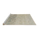 Sideview of Machine Washable Abstract Khaki Green Rug, wshabs4799