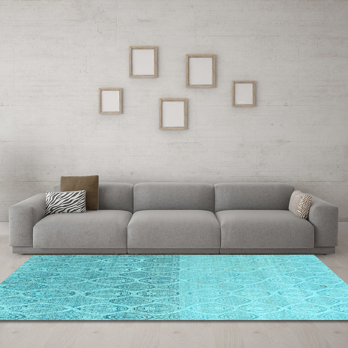 Machine Washable Abstract Light Blue Modern Rug in a Living Room, wshabs4799lblu