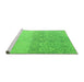 Sideview of Machine Washable Abstract Green Modern Area Rugs, wshabs4799grn