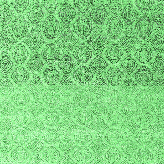 Square Abstract Emerald Green Modern Rug, abs4799emgrn