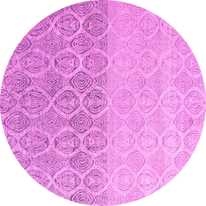 Round Machine Washable Abstract Pink Modern Rug, wshabs4799pnk