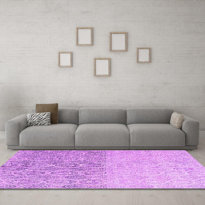 Machine Washable Abstract Purple Modern Area Rugs in a Living Room, wshabs4799pur