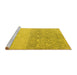 Sideview of Machine Washable Abstract Yellow Modern Rug, wshabs4799yw