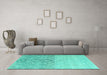 Machine Washable Abstract Turquoise Modern Area Rugs in a Living Room,, wshabs4799turq