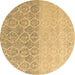 Round Abstract Brown Modern Rug, abs4799brn