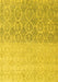 Machine Washable Abstract Yellow Modern Rug, wshabs4799yw