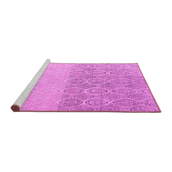 Sideview of Machine Washable Abstract Pink Modern Rug, wshabs4799pnk